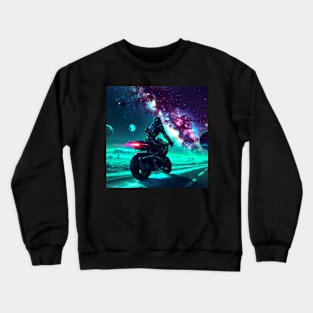 Space Rider: Journey Through Milky Way Crewneck Sweatshirt